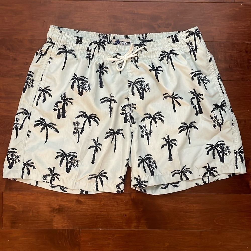 Trunks Surf and Swim Co - Blue Swim Trunks Palm Trees​​​​